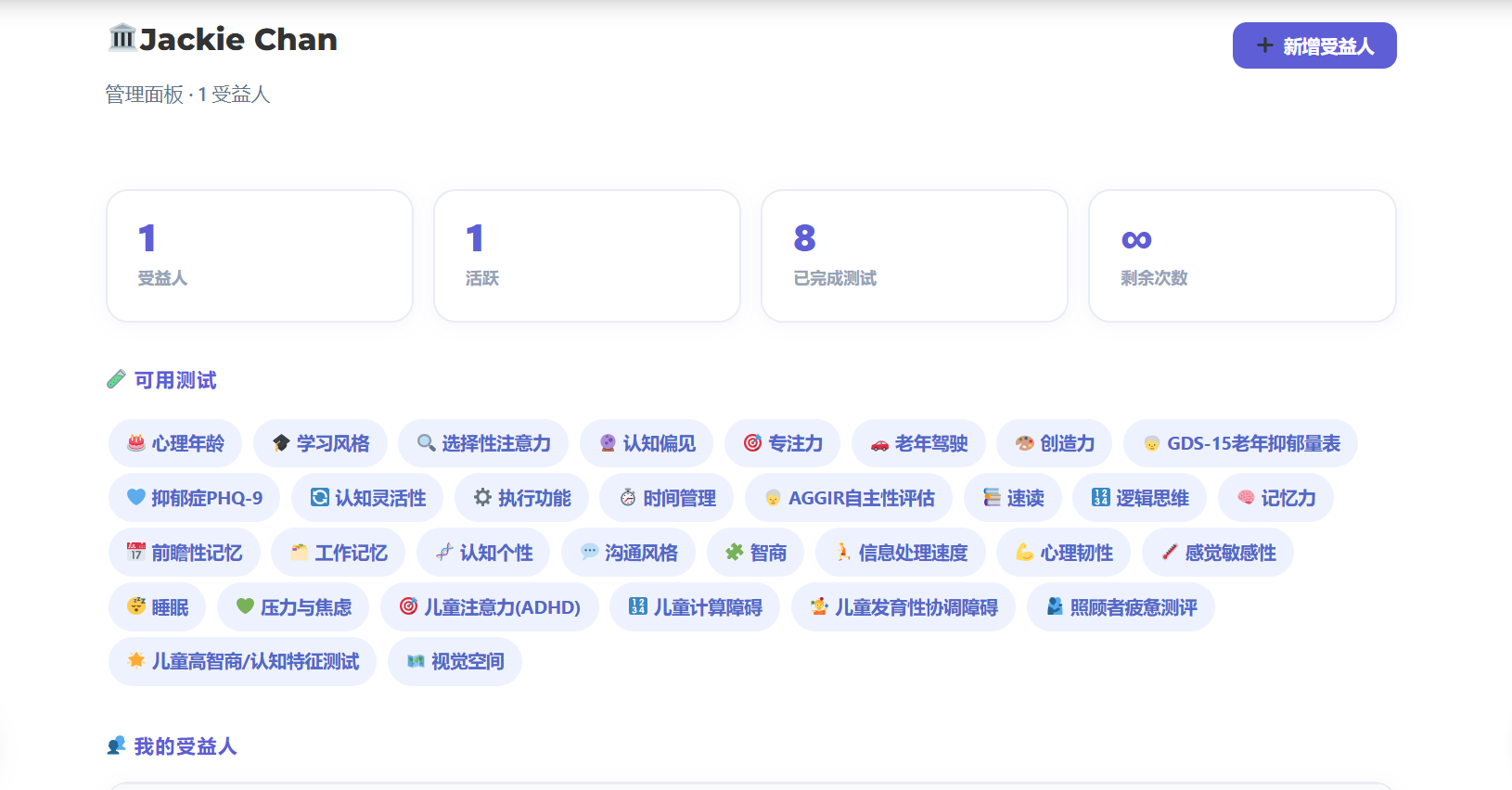 Dynseo测试仪表板