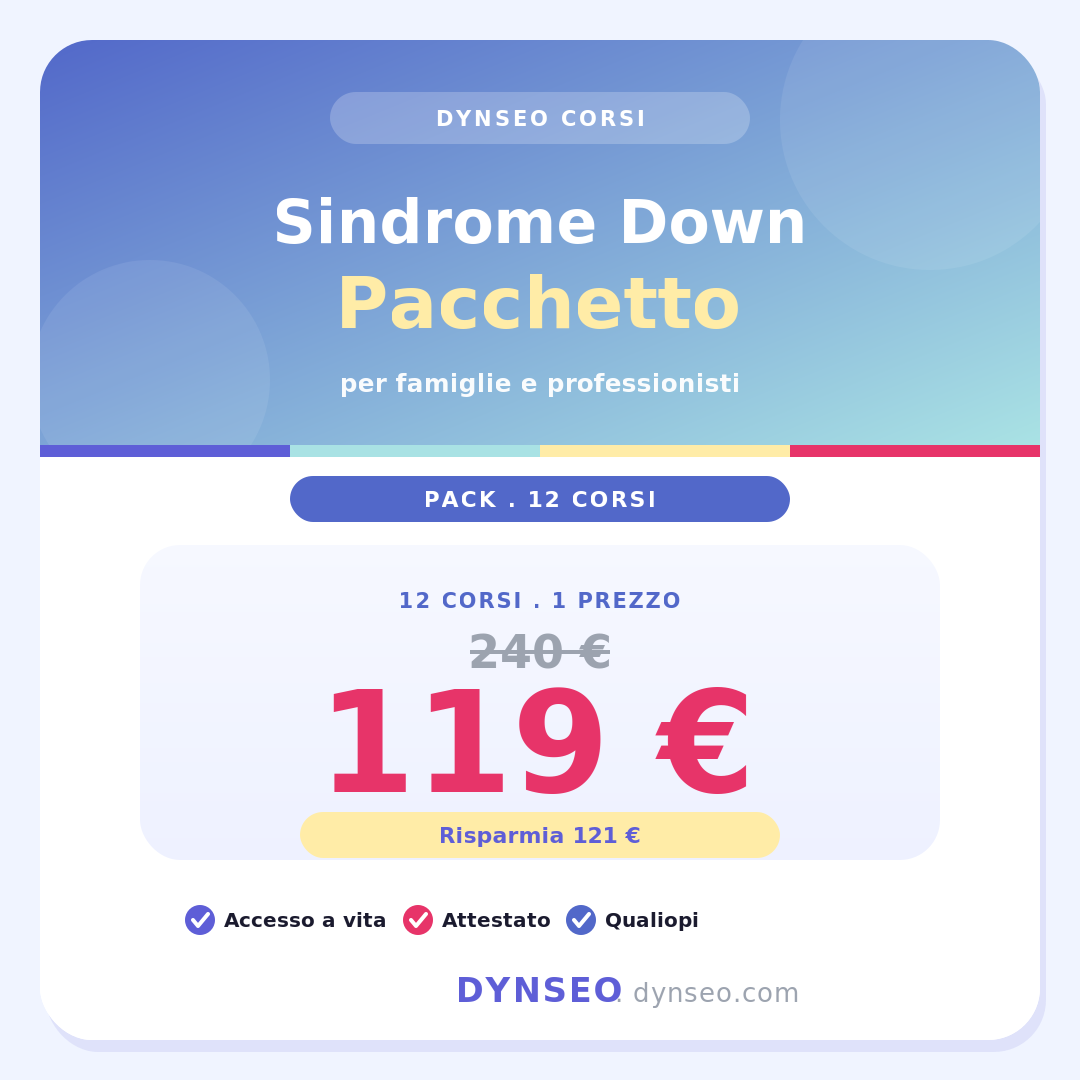 Pacchetto Sindrome di Down DYNSEO con 12 corsi online