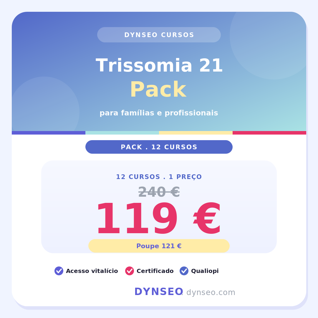 Pack Trissomia 21 DYNSEO com 12 cursos online