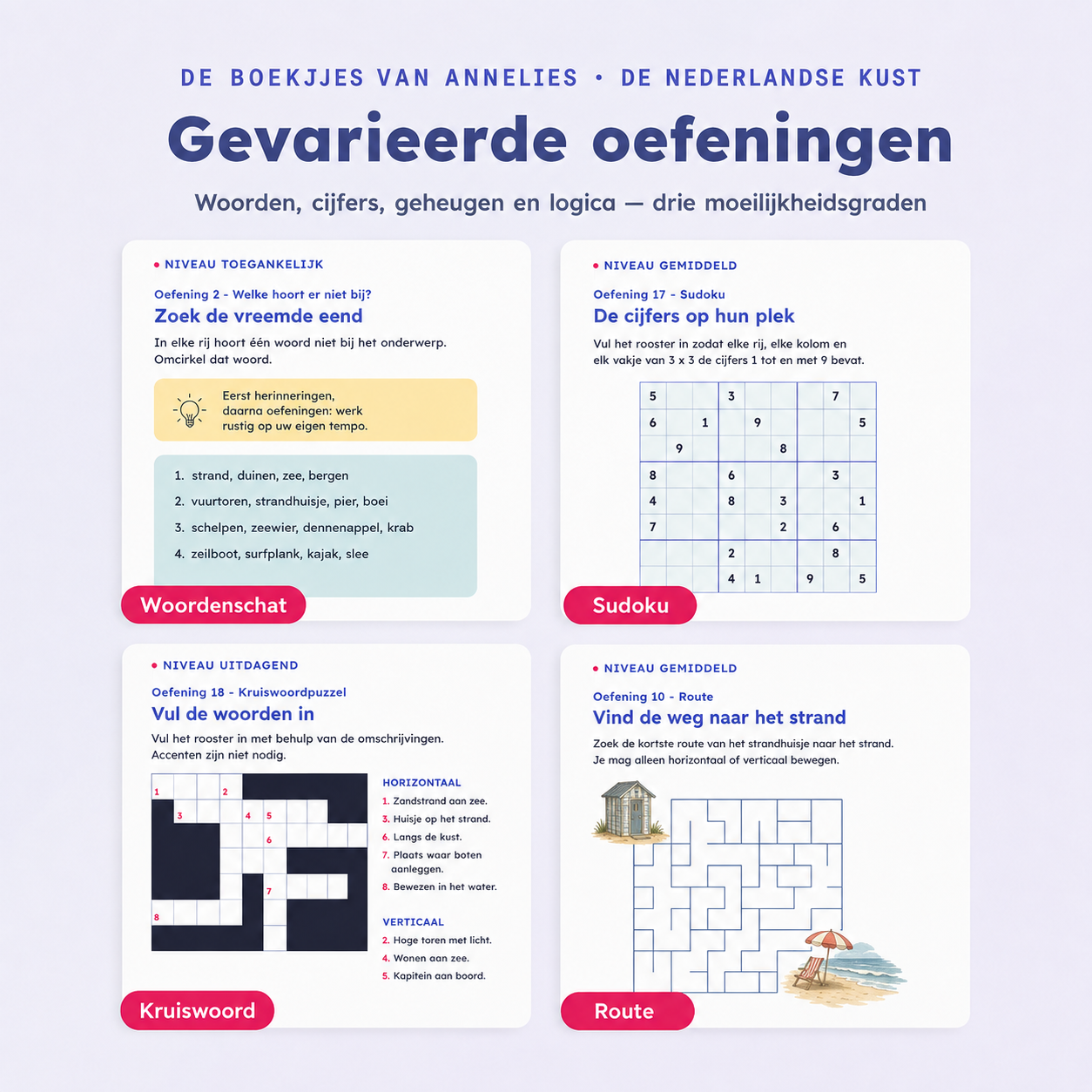 18 gevarieerde oefeningen aan de kust