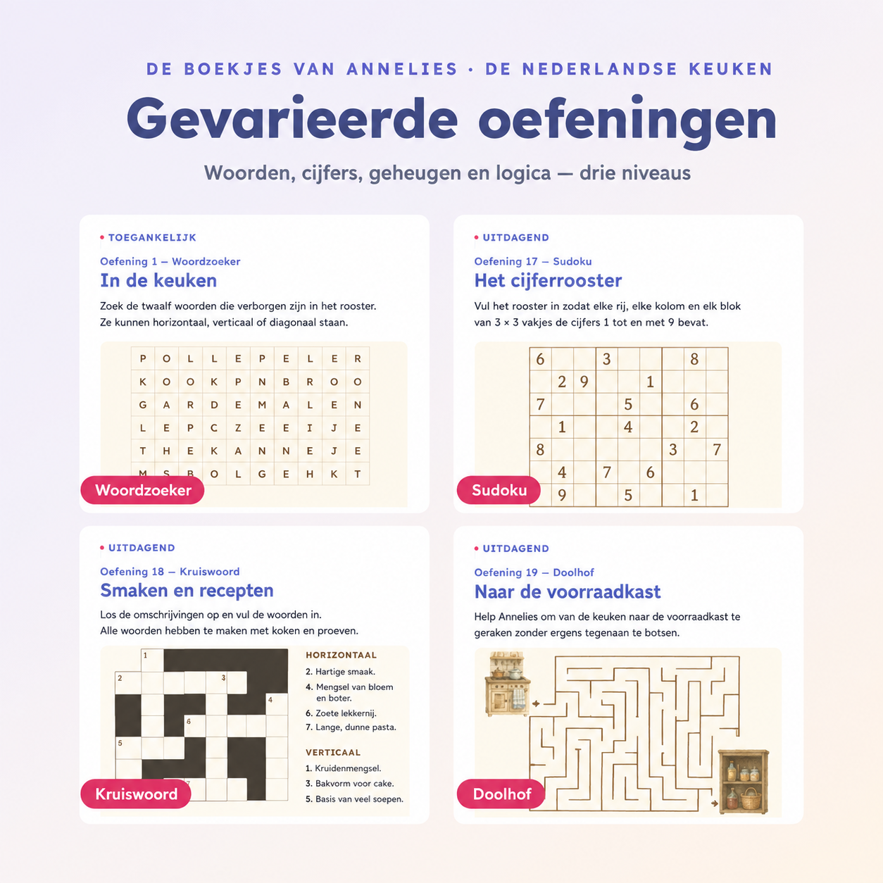 25 gevarieerde oefeningen voor de keuken