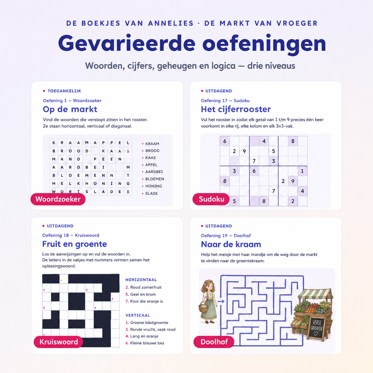 28 gevarieerde oefeningen voor elk niveau
