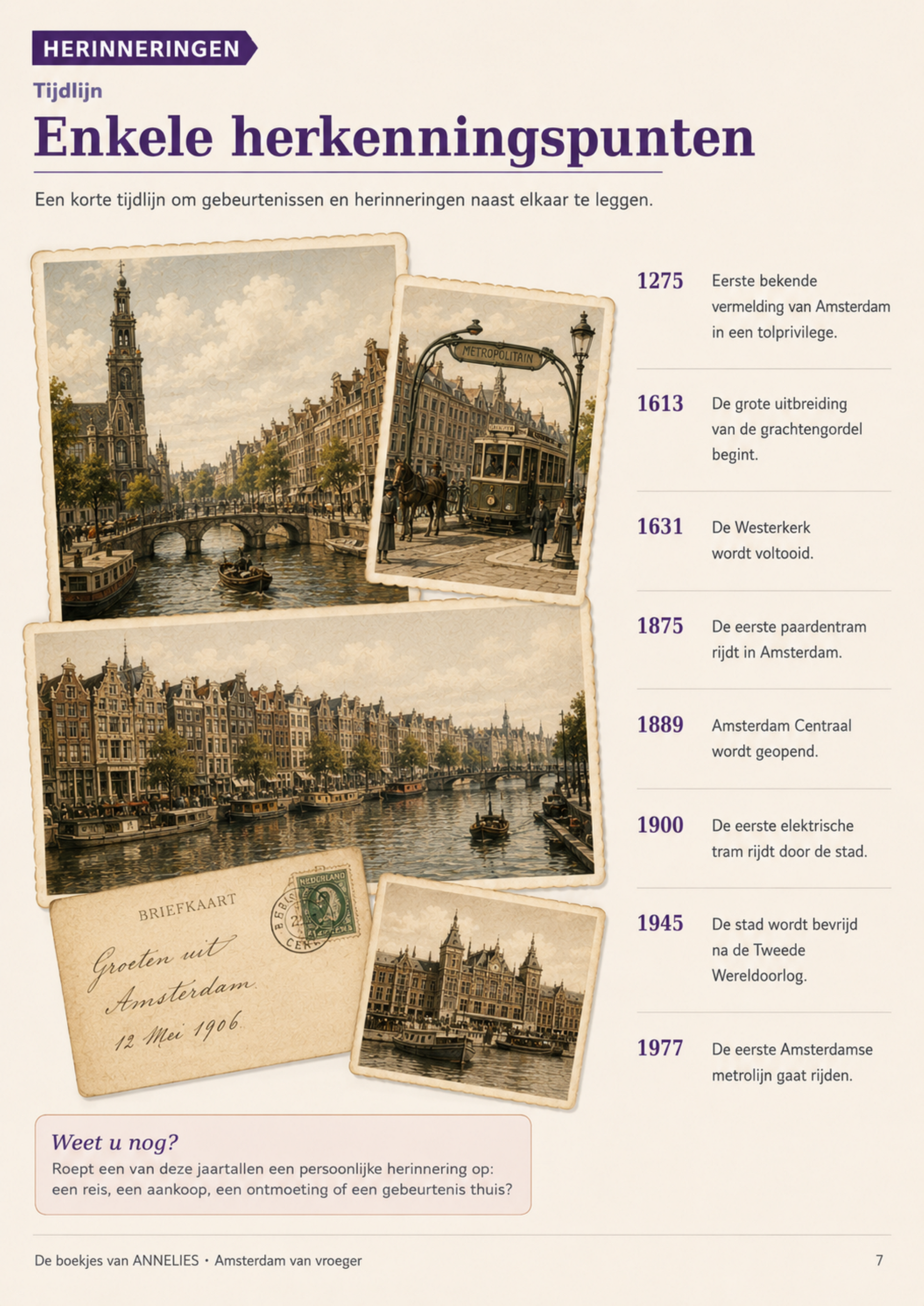Voorbeeld van een pagina Herinneren — boekje Annelies 1
