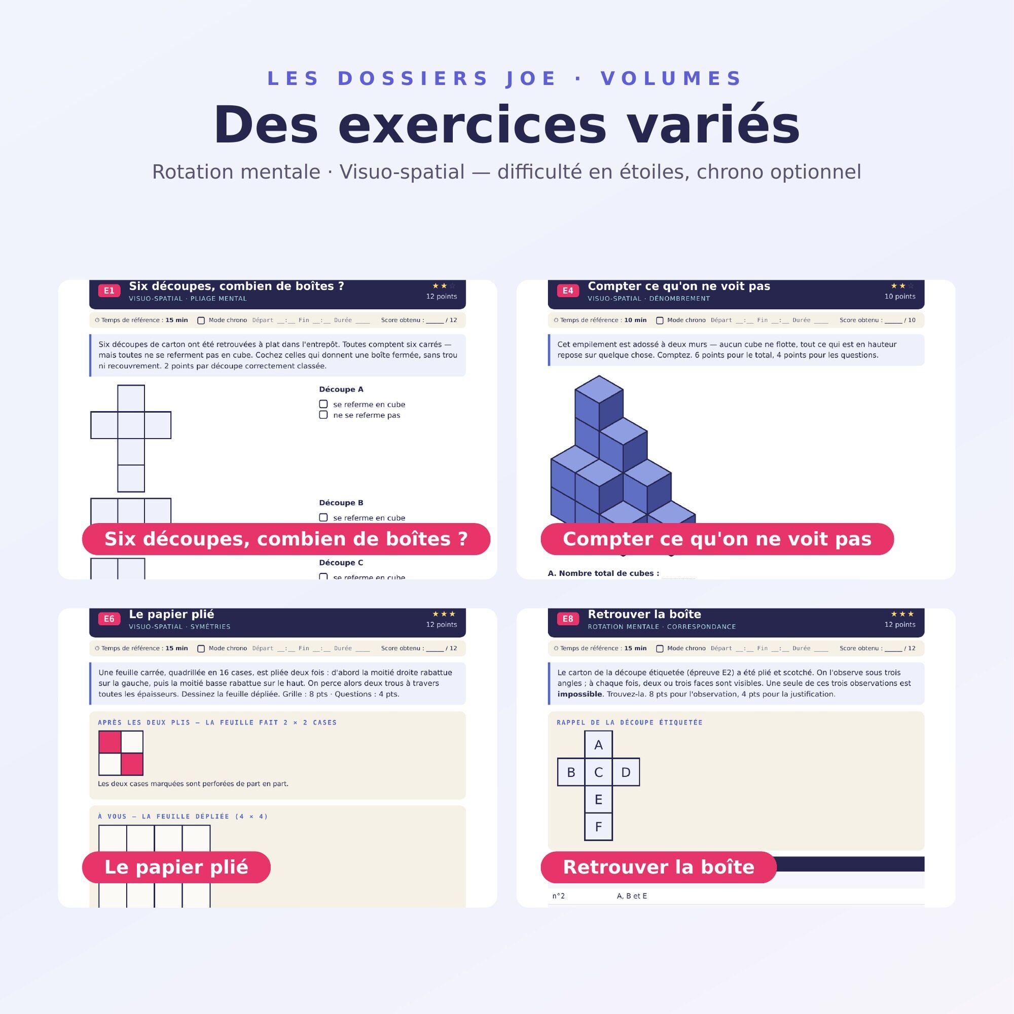 JOE 08 produit 3 exercices
