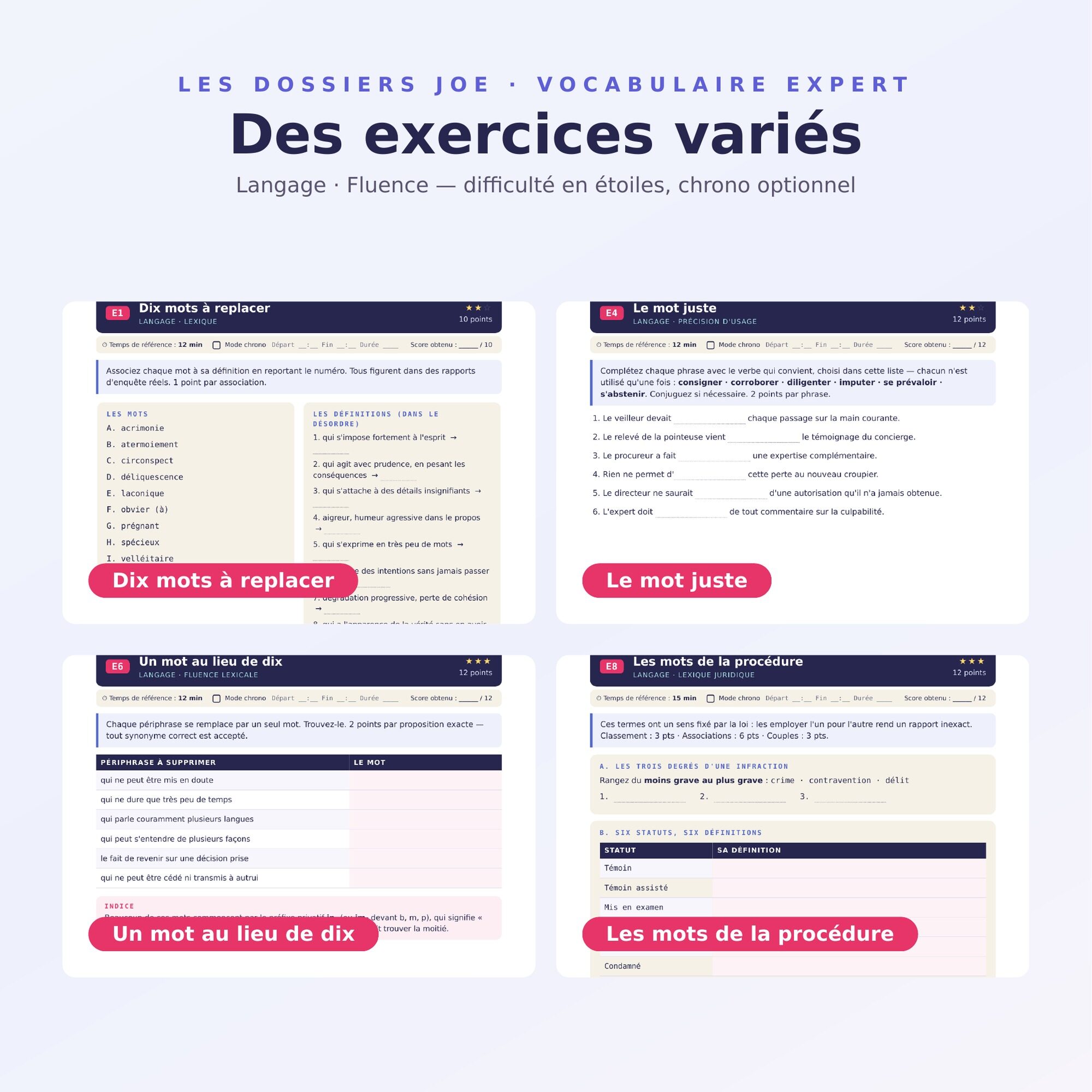 JOE 11 produit 3 exercices