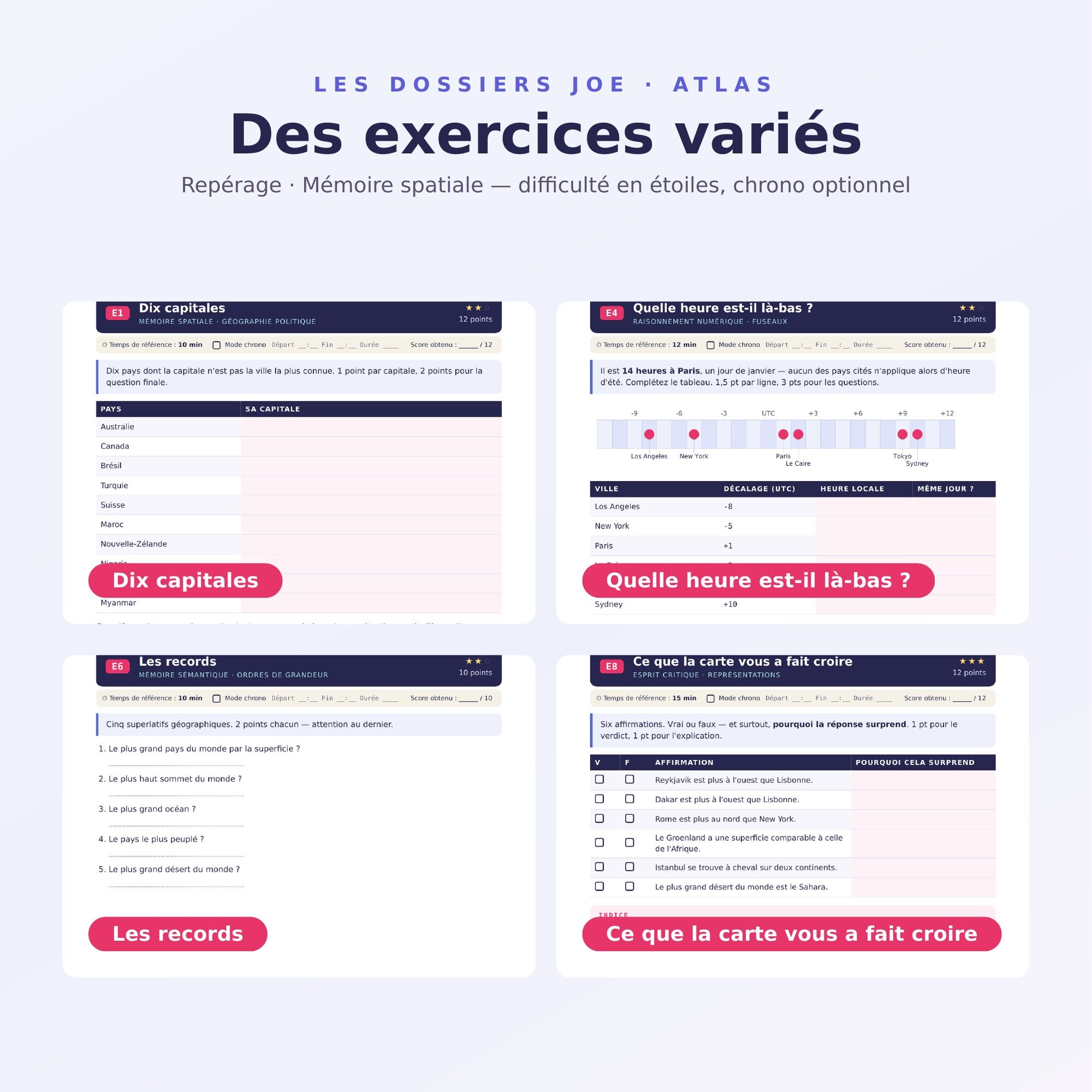 JOE 14 produit 3 exercices