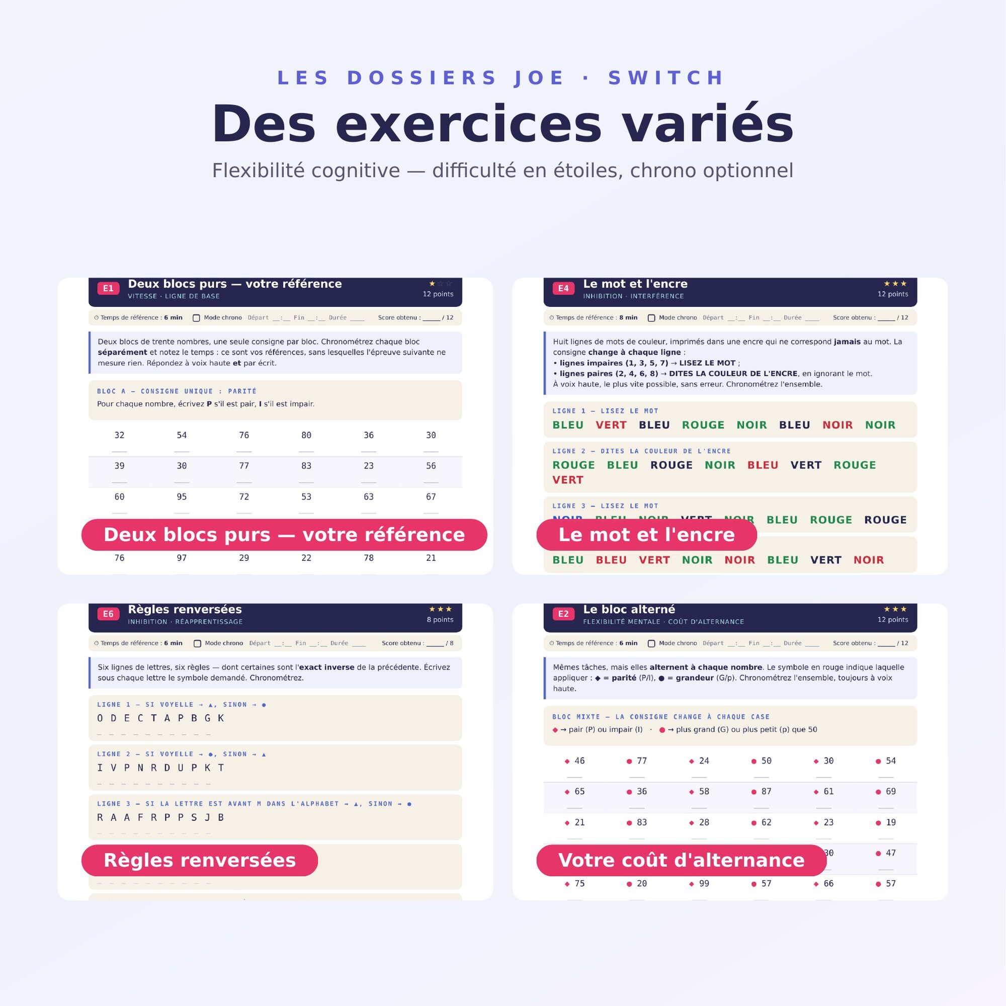 JOE 18 produit 3 exercices