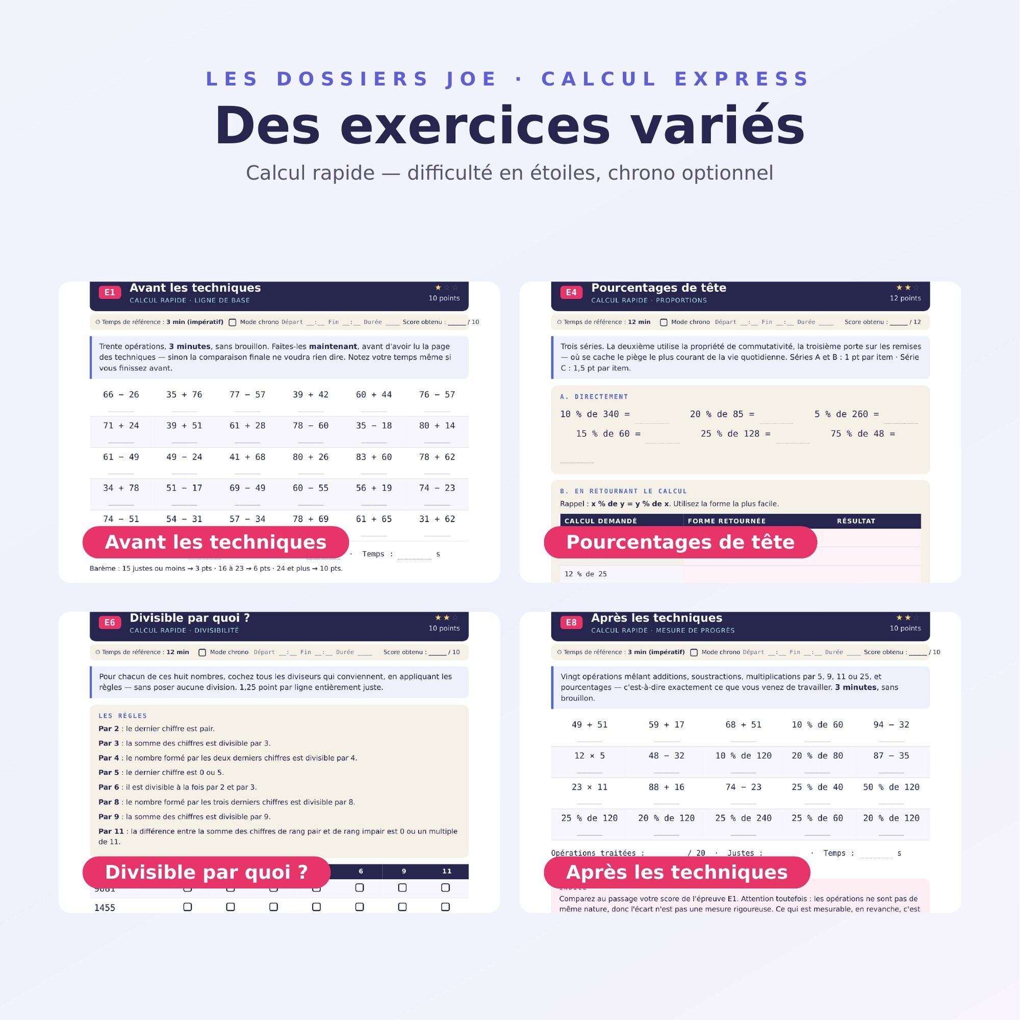 JOE 19 produit 3 exercices