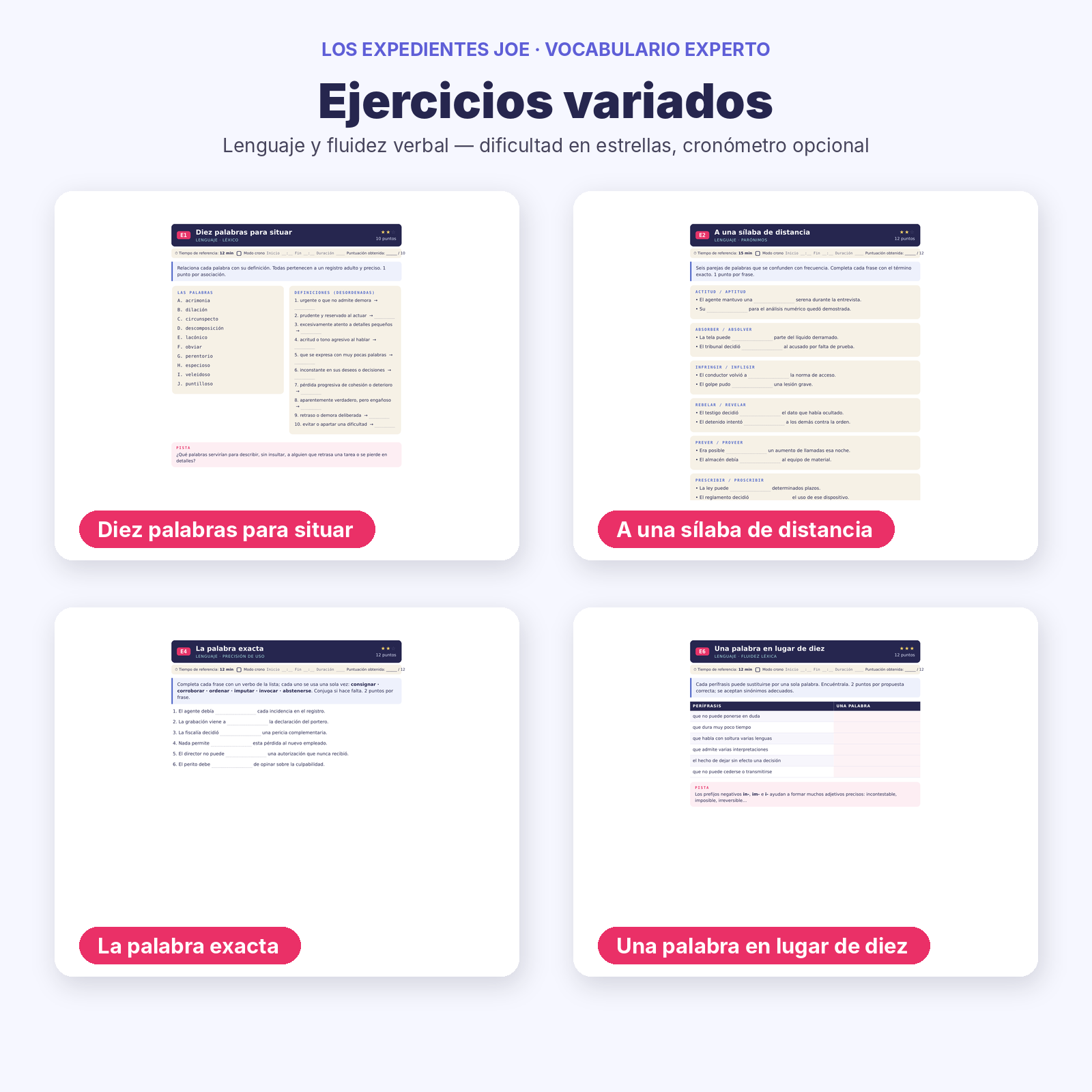 JOE ES 11 Vocabulario experto Produit 3