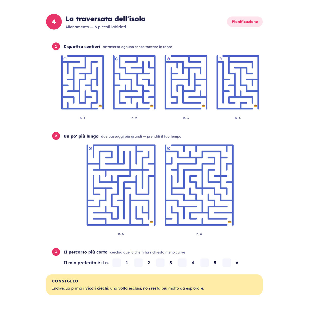Pagina di un quaderno COCO — una pagina di allenamento