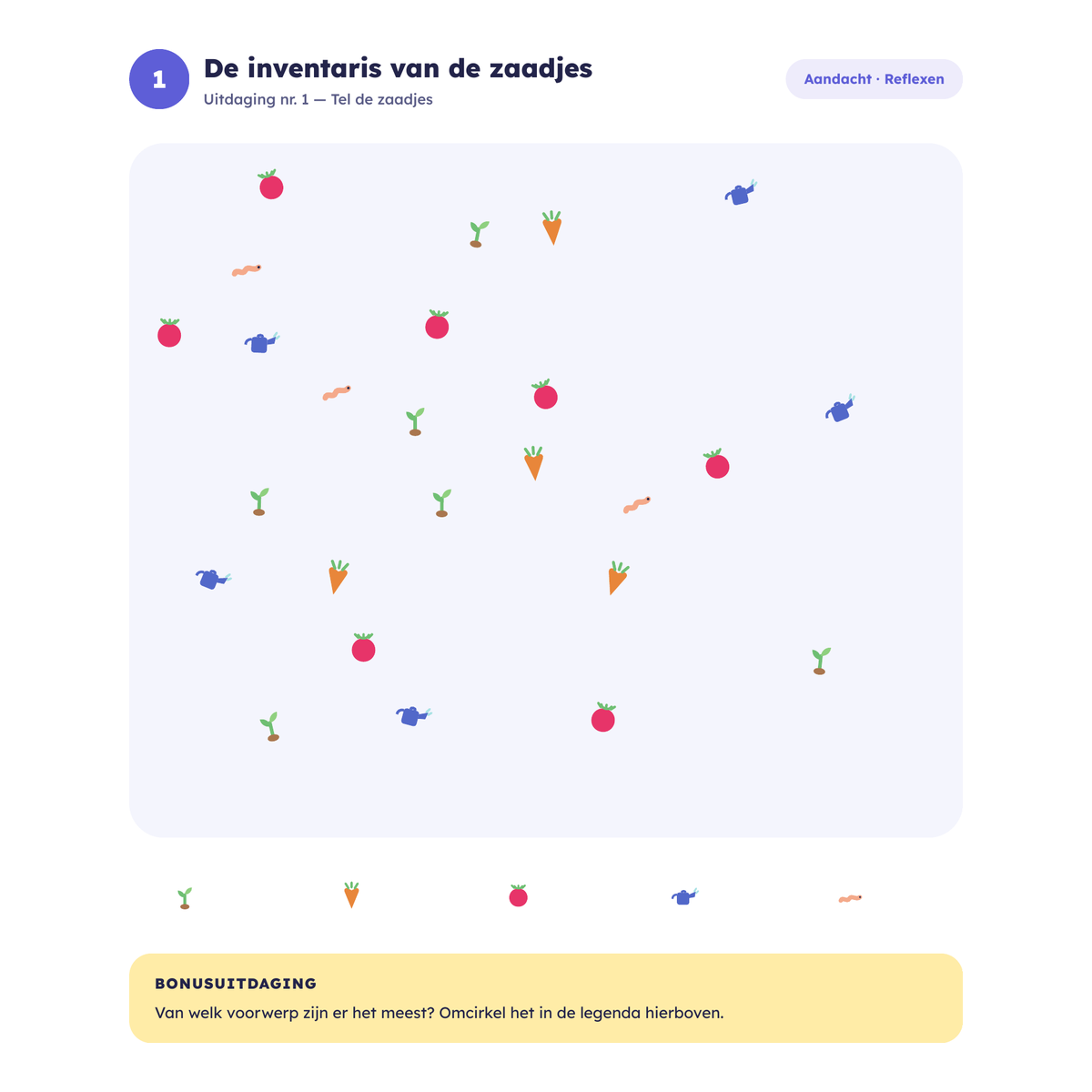 Pagina uit een COCO-boekje — rekenen en woordenschat