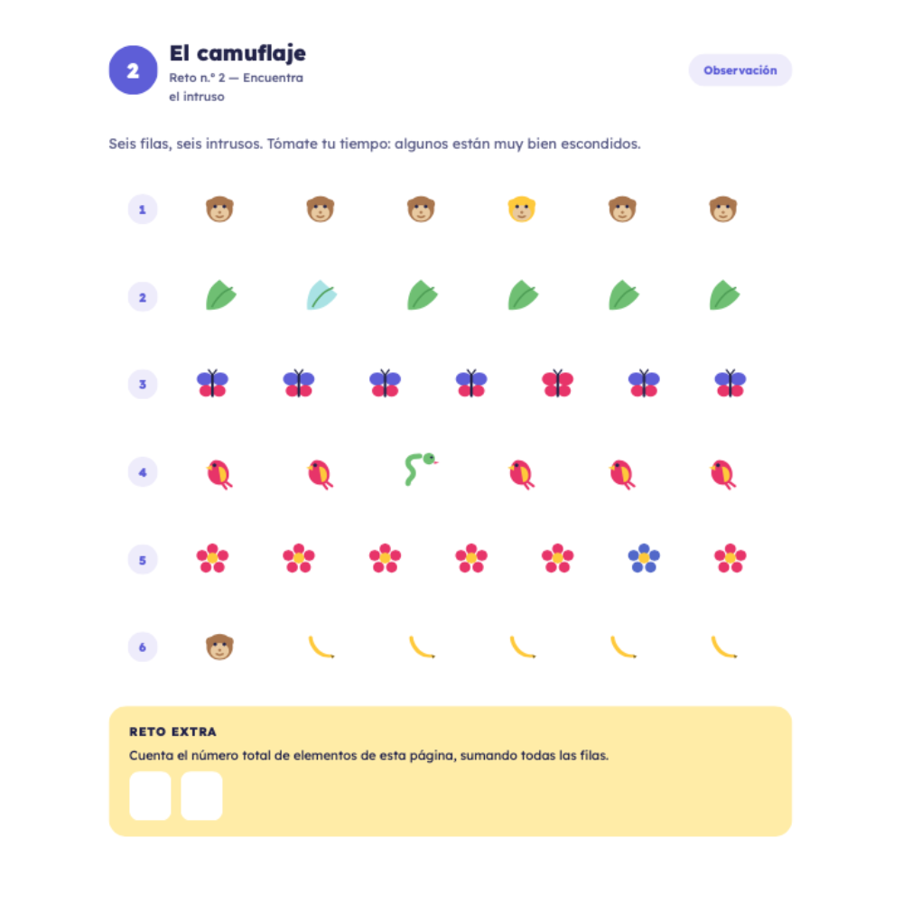 Ejemplo de página de un cuaderno COCO — un gran reto ilustrado