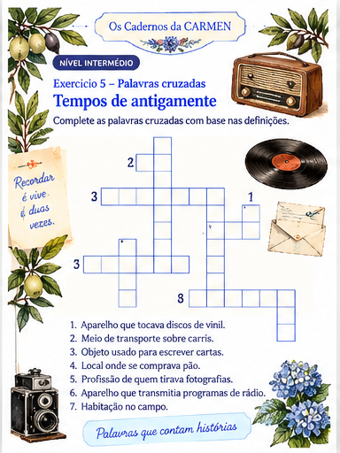 Exercício CARMEN — Palavras cruzadas