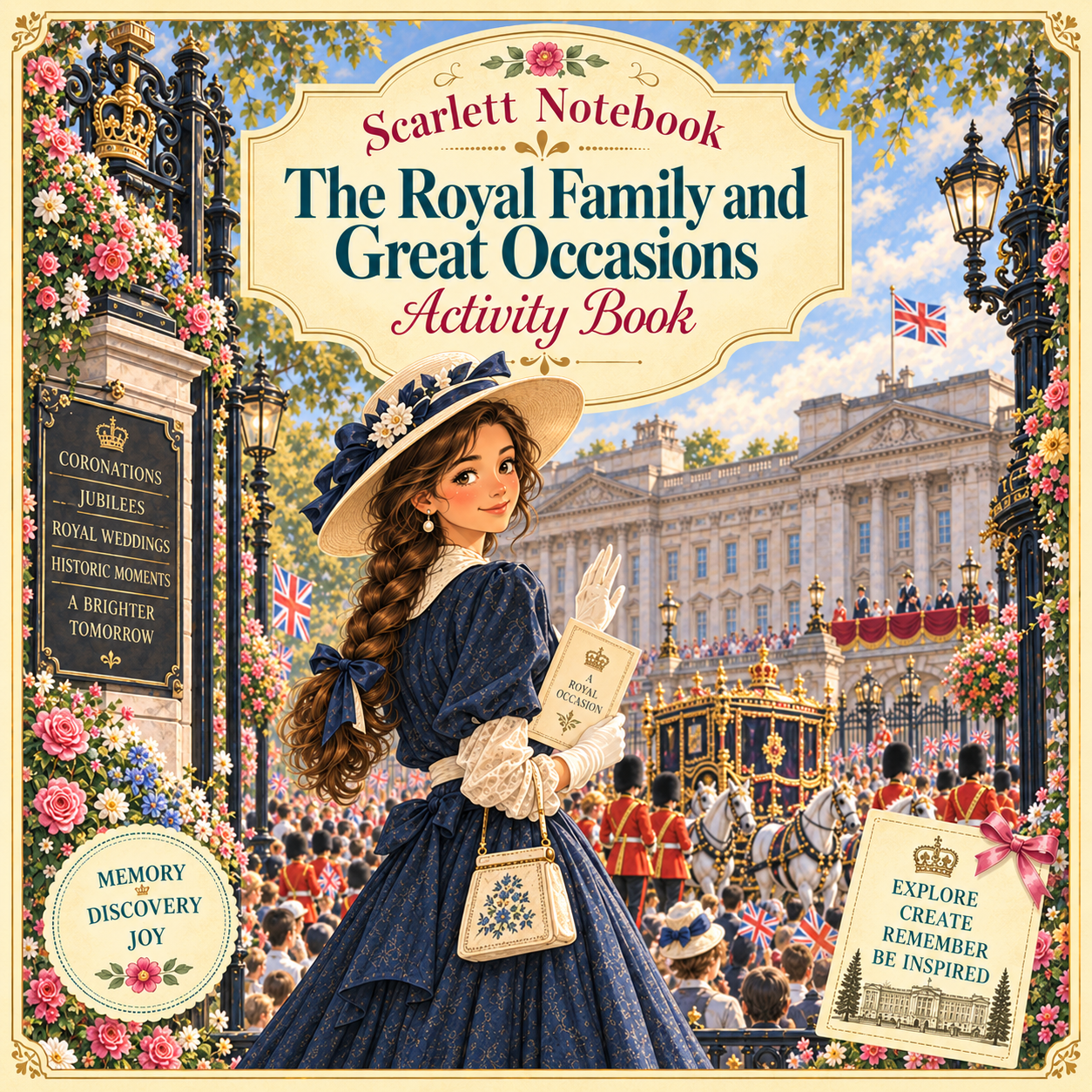 23 SCARLETT NOTEBOOK The Royal Family and Great Occasions SQUARE