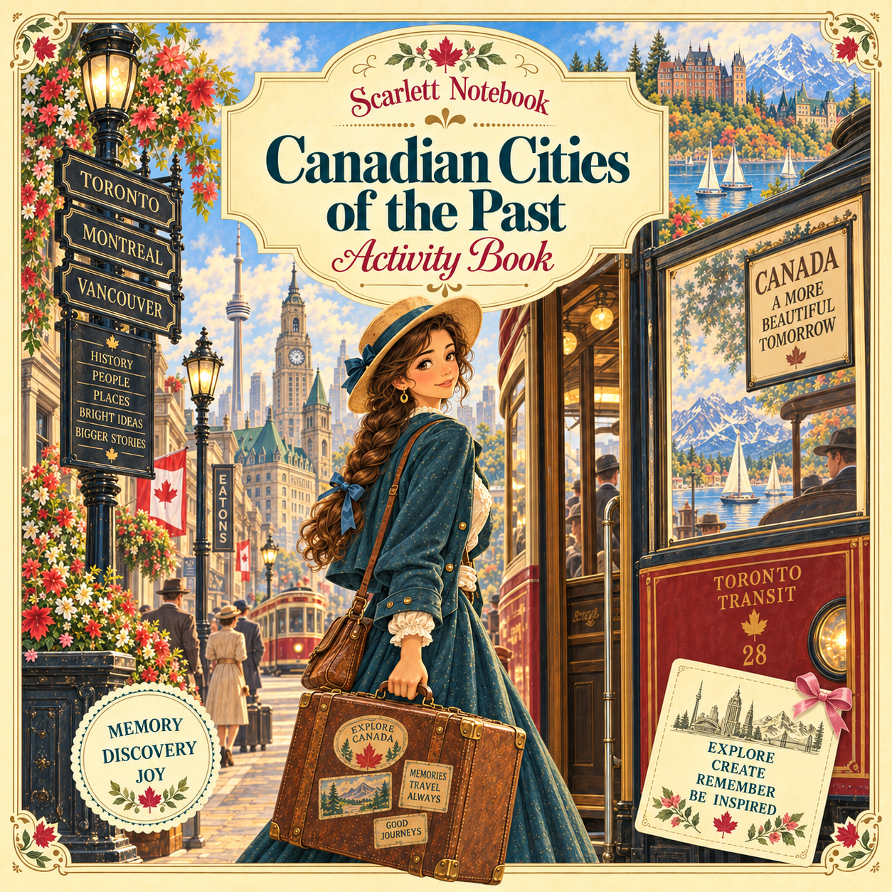 28 SCARLETT NOTEBOOK Canadian Cities of the Past SQUARE