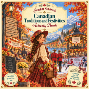 29 SCARLETT NOTEBOOK Canadian Traditions and Festivities SQUARE