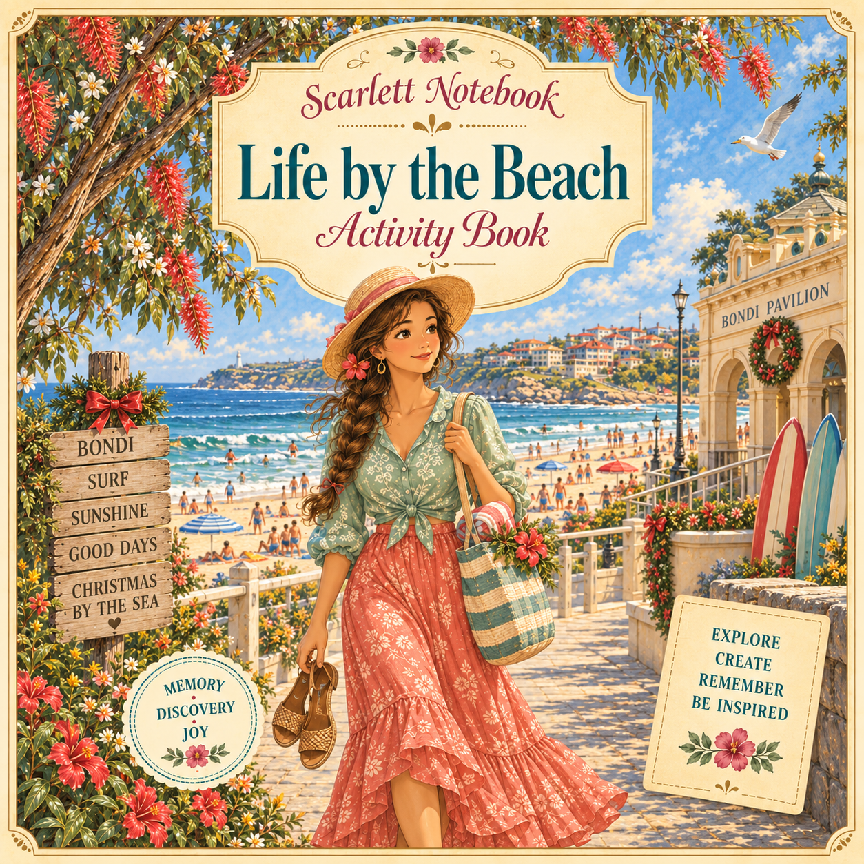 32 SCARLETT NOTEBOOK Life by the Beach SQUARE
