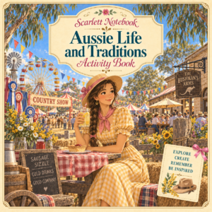 35 SCARLETT NOTEBOOK Aussie Life and Traditions SQUARE