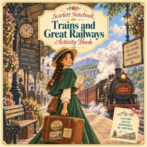 38 SCARLETT NOTEBOOK Trains and Great Railways SQUARE