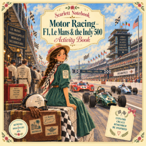 42 SCARLETT NOTEBOOK Motor Racing F1 Le Mans and the Indy 500 SQUARE