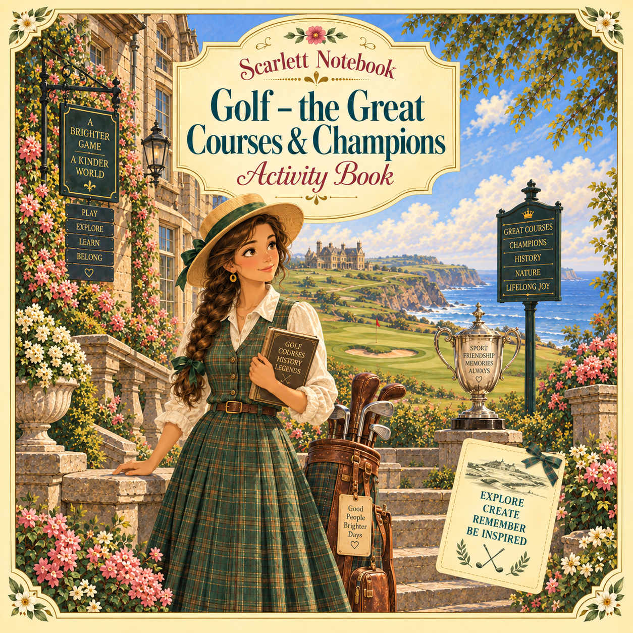 49 SCARLETT NOTEBOOK Golf the Great Courses and Champions SQUARE