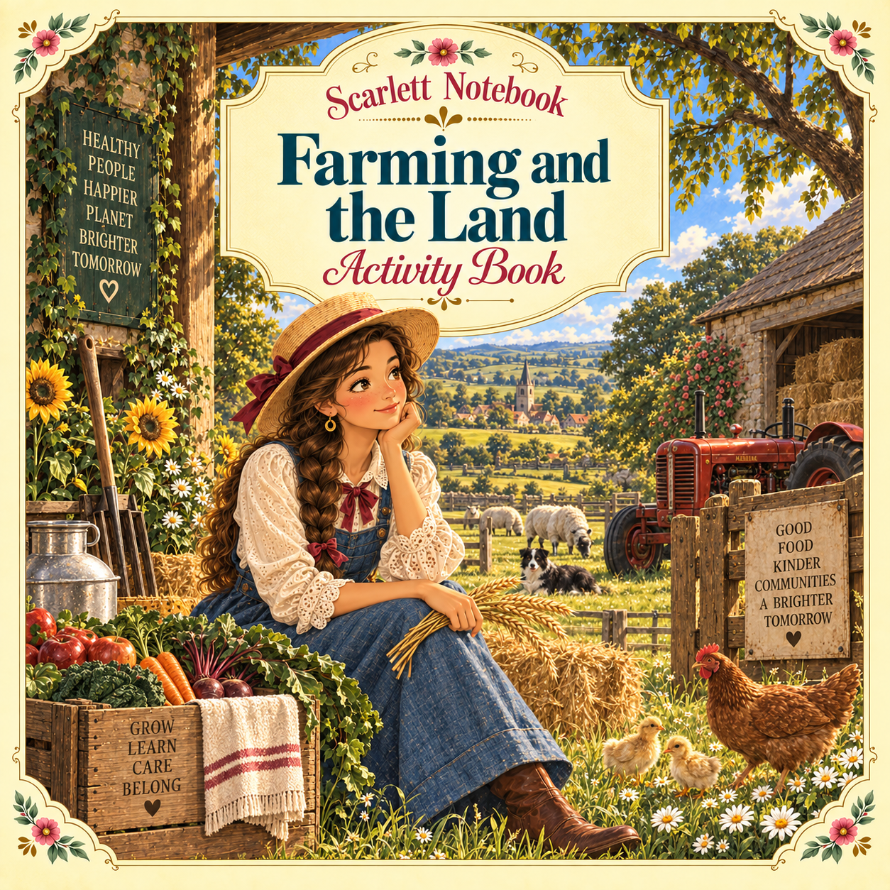 54 SCARLETT NOTEBOOK Farming and the Land SQUARE