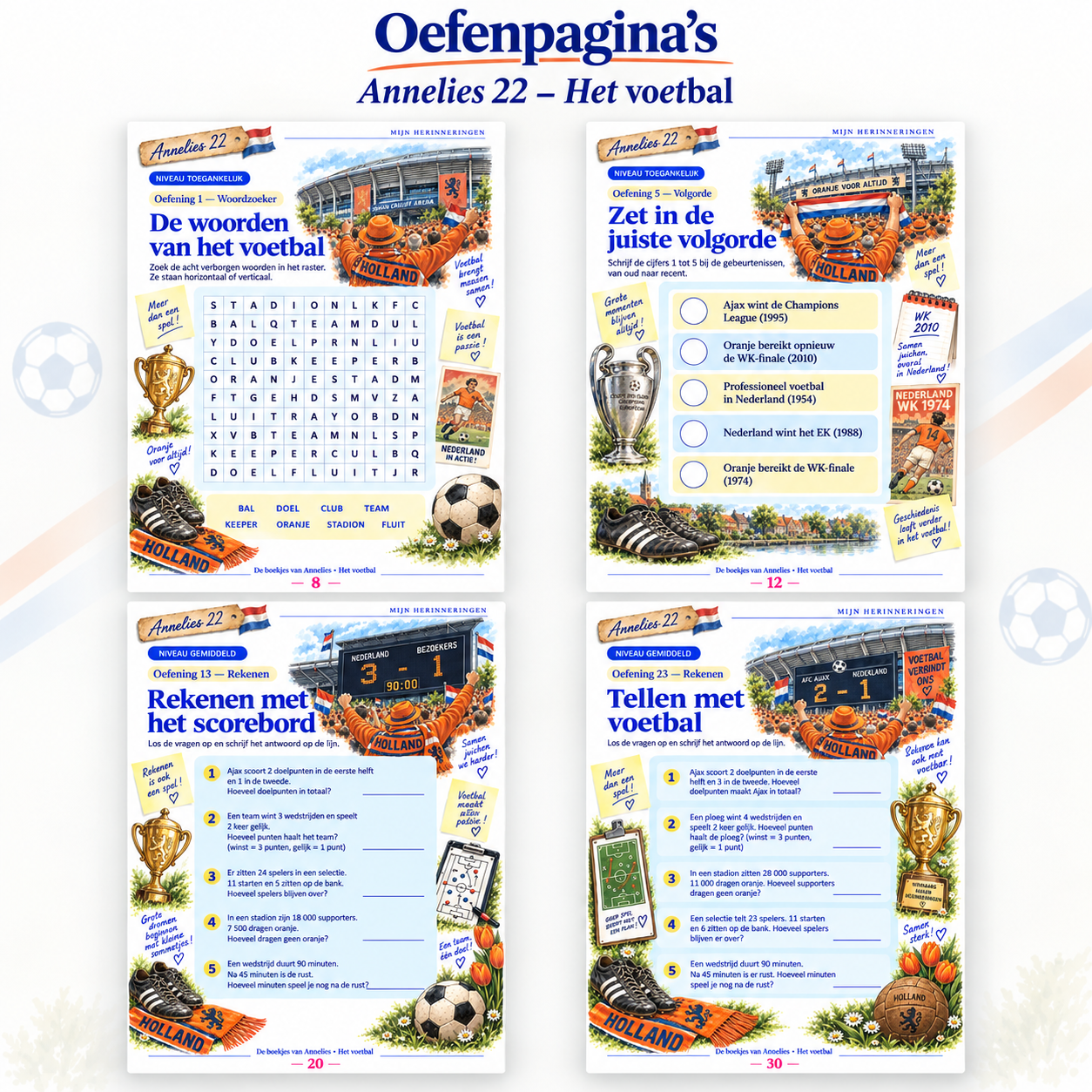 ANNELIES 22 HET VOETBAL OEFENPAGINAS