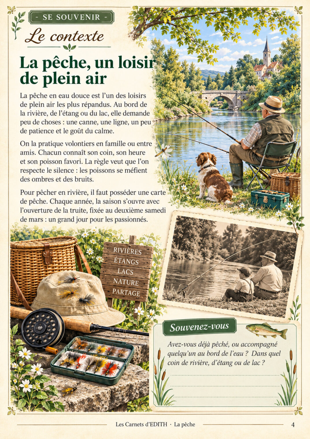 Pages Souvenirs du carnet La pêche