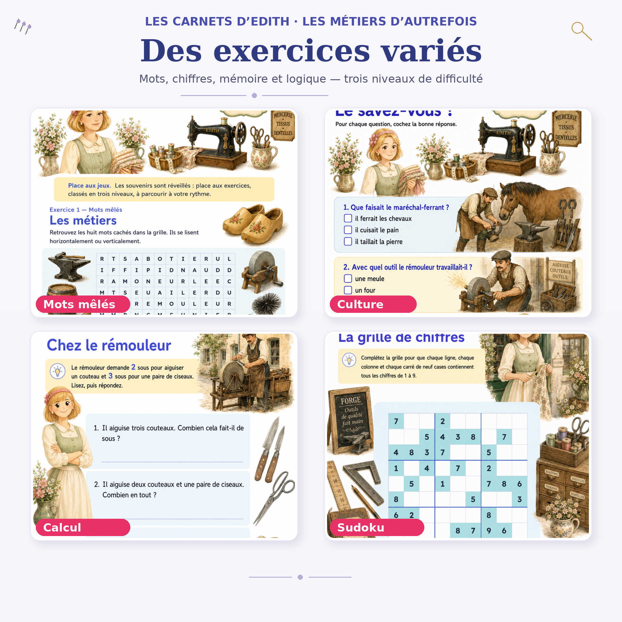 EDITH 09 METIERS AUTREFOIS EXERCICES VARIES PREMIUM FINAL