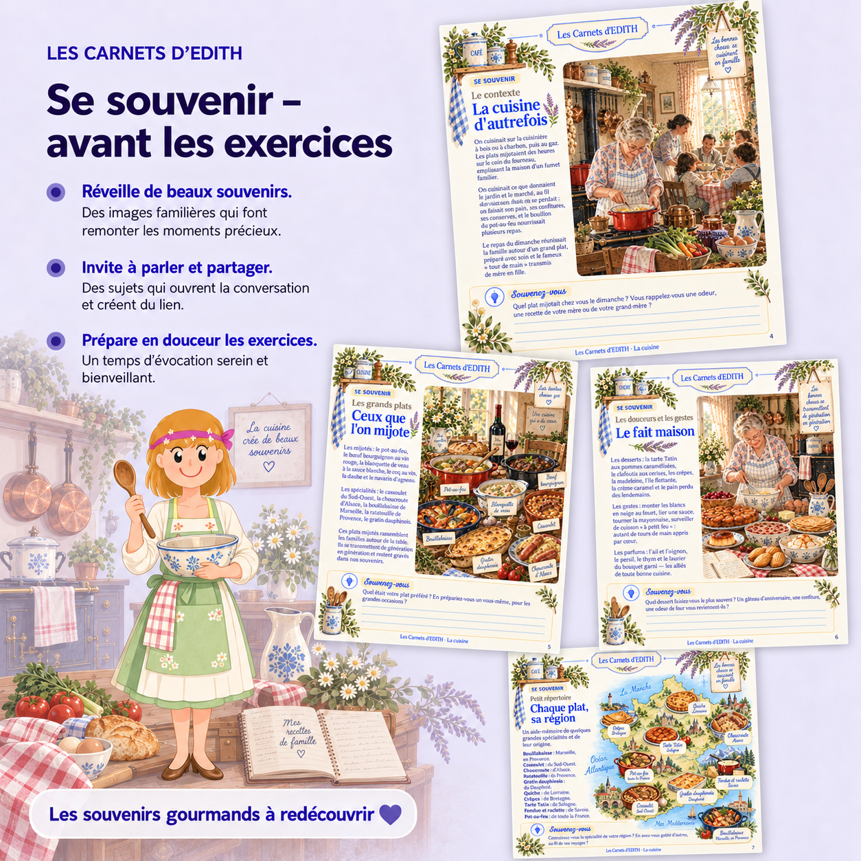Carnet EDITH — La cuisine, page Se souvenir