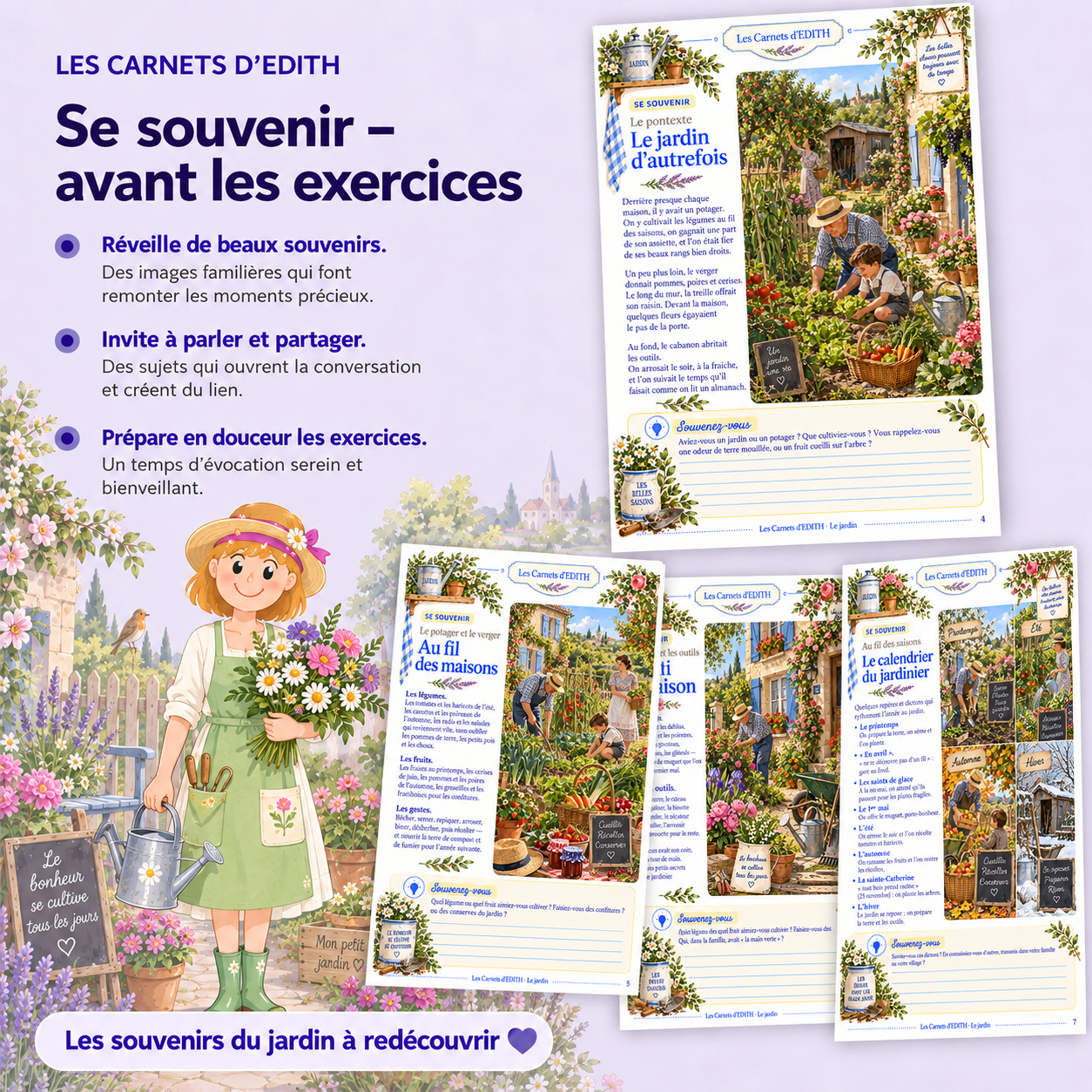 Carnet EDITH — Le jardin, page Se souvenir