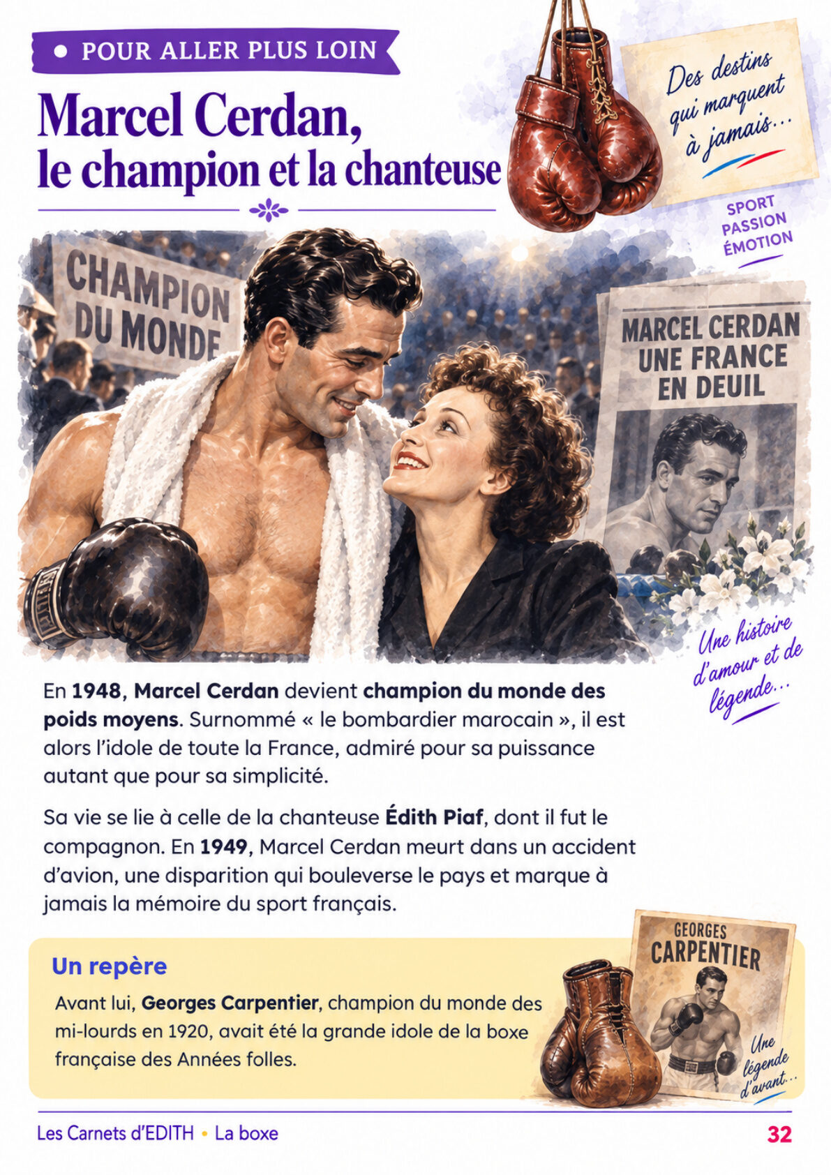 Page d’exercice 32 du carnet La boxe
