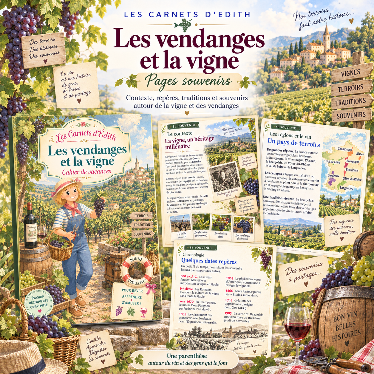 EDITH 32 LES VENDANGES ET LA VIGNE 02 SOUVENIRS