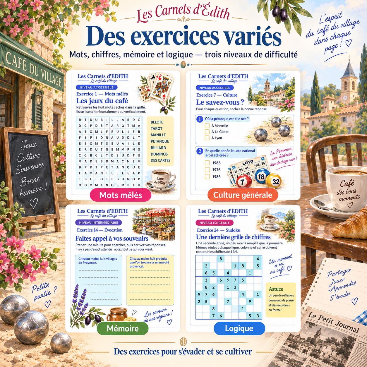EDITH 34 LE CAFE DU VILLAGE 03 EXERCICES