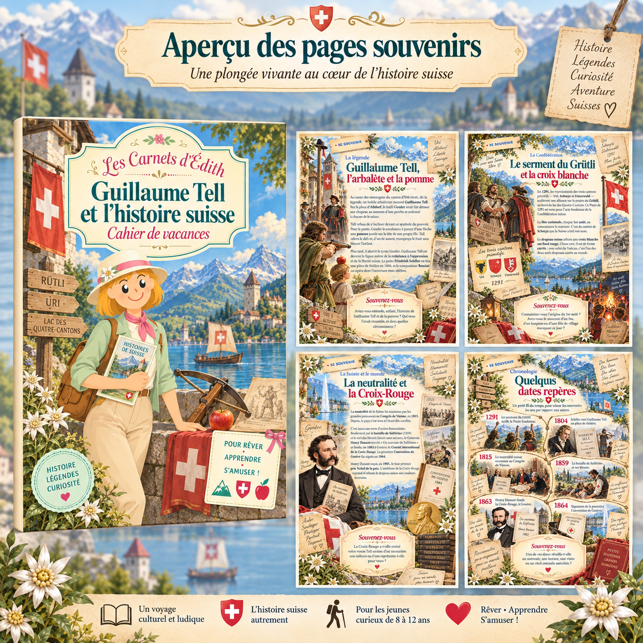 EDITH 45 souvenirs Guillaume Tell et Histoire Suisse
