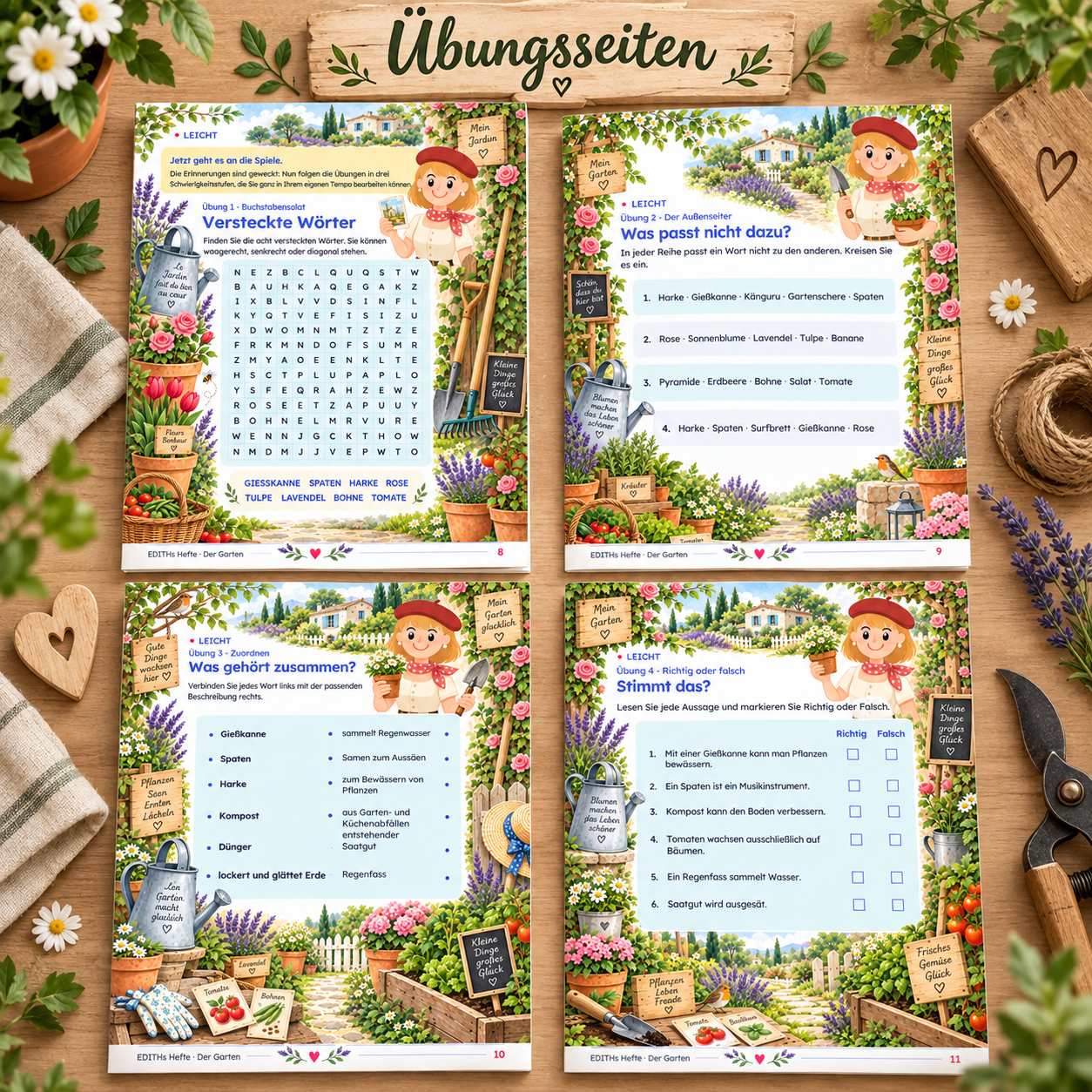 EDITH DE 12 DER GARTEN 02 UEBUNGSSEITEN