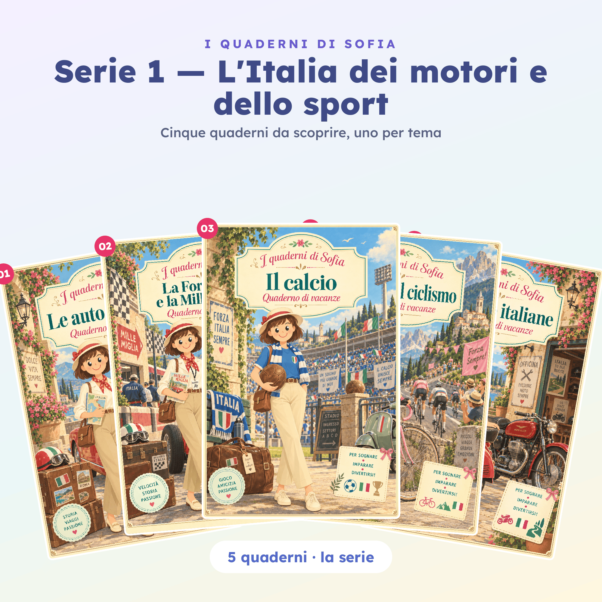 SOFIA serie01 l italia dei motori e dello sport carnets 01 02 03 04 05