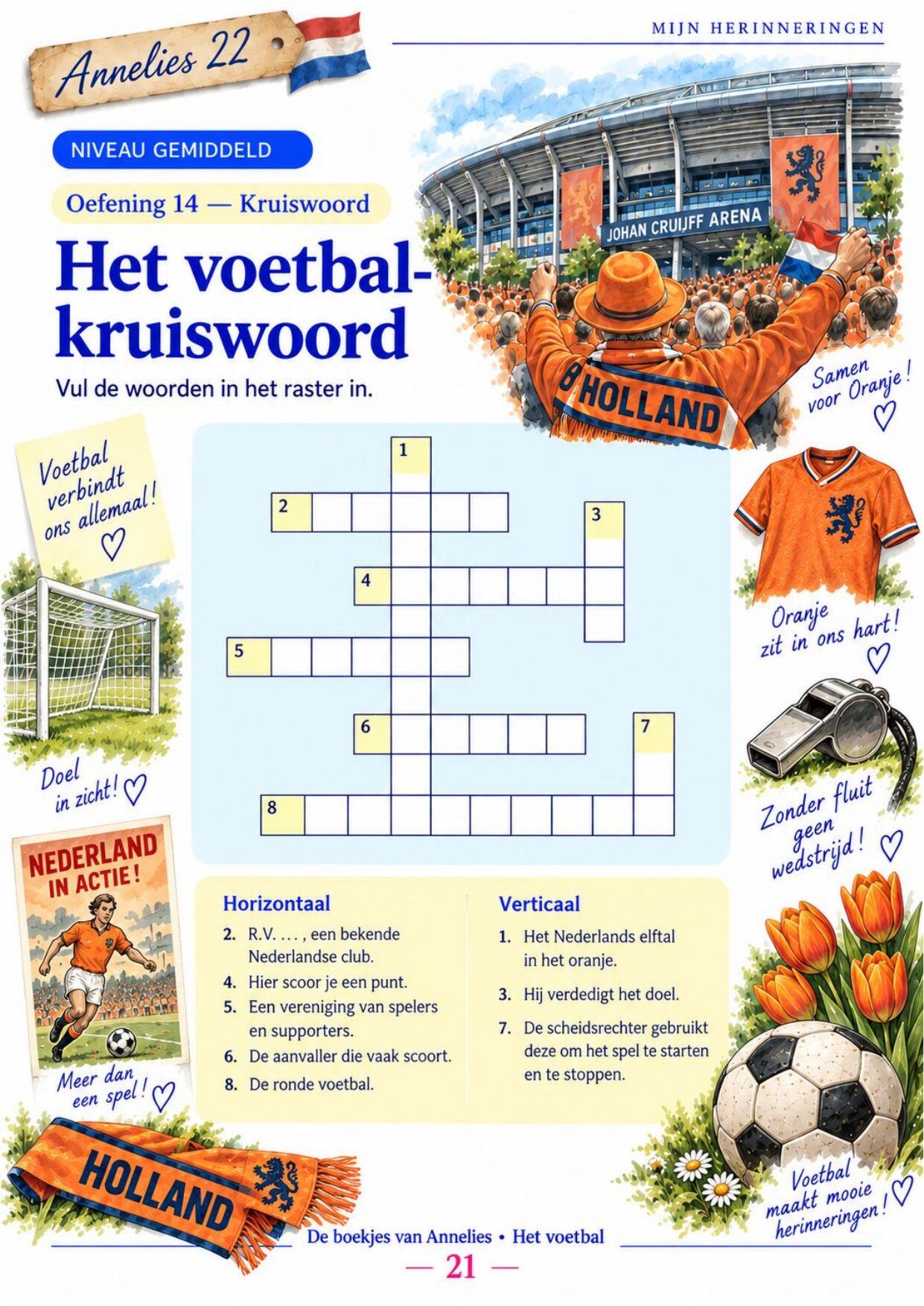 Oefenpagina 21 uit het boekje Het voetbal