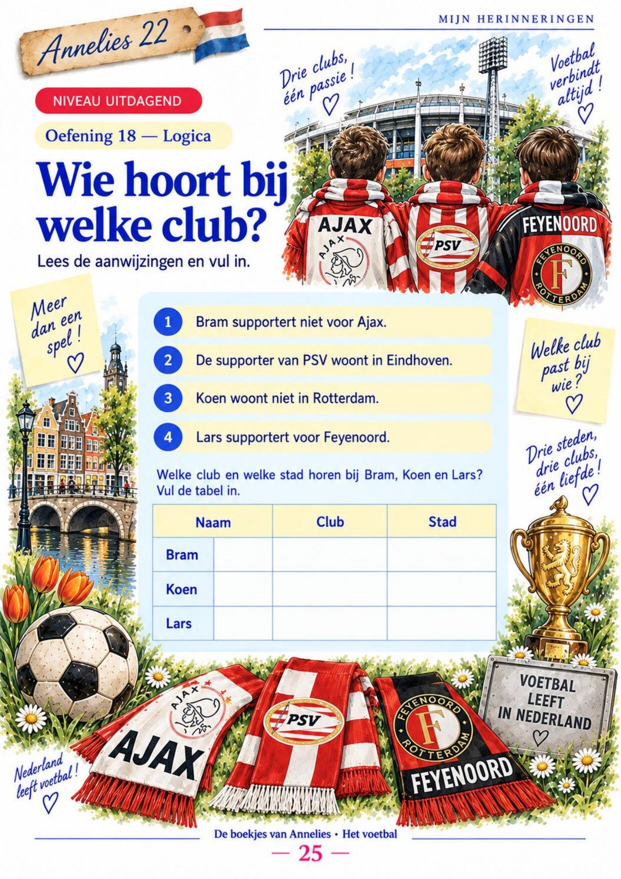 Oefenpagina 25 uit het boekje Het voetbal