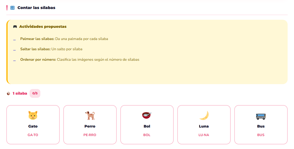 Ejemplo de herramientas de logopedia DYNSEO