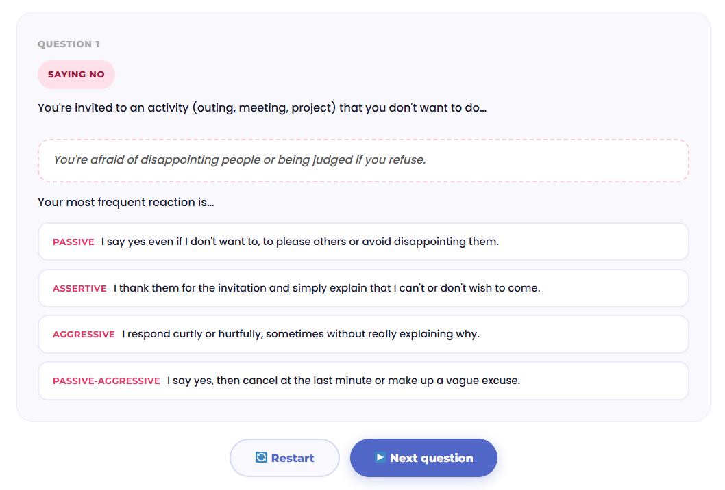 Examples of DYNSEO cognitive tests