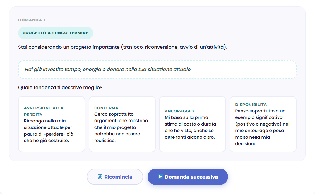 Esempio di test cognitivi DYNSEO