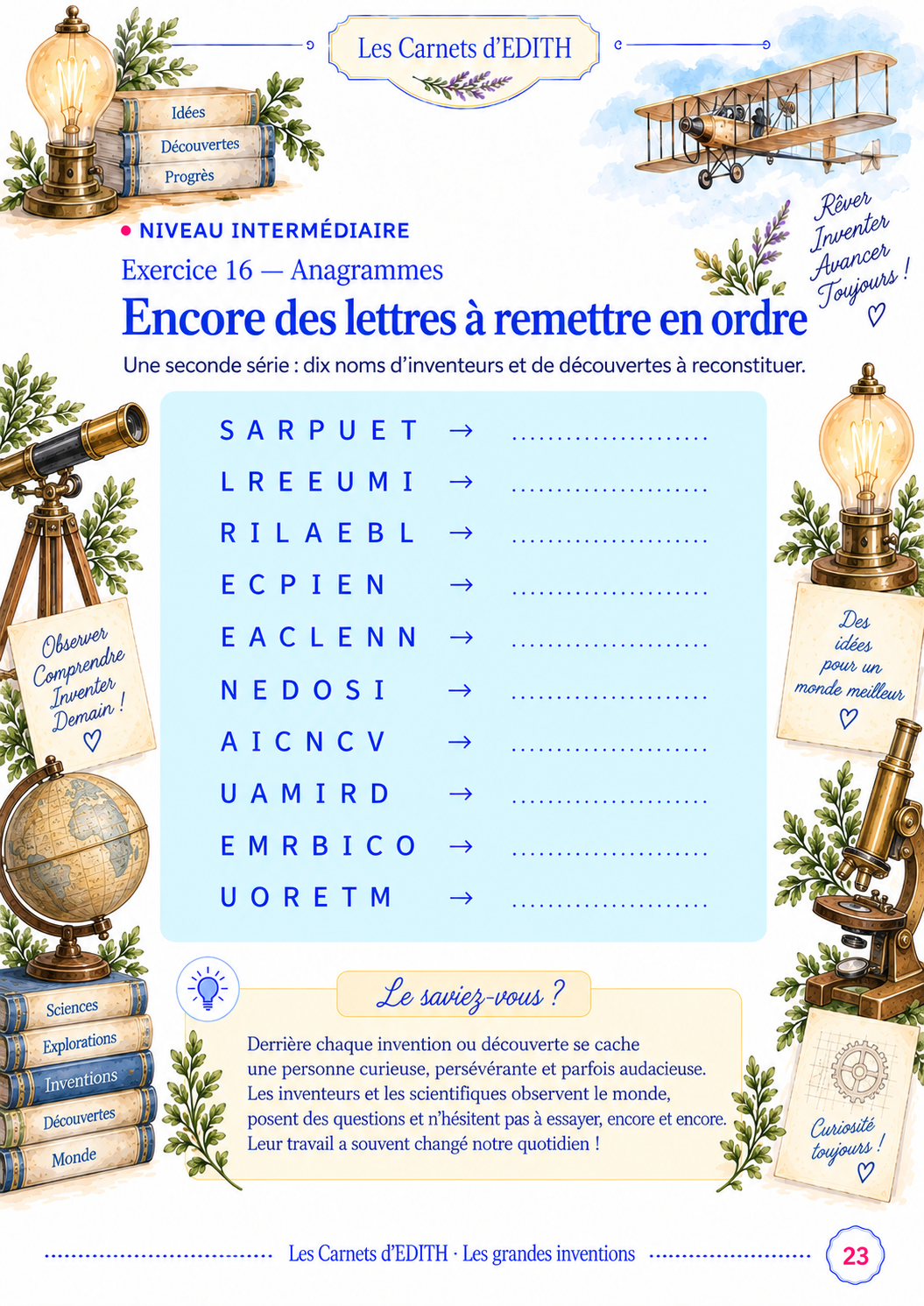 Exercice EDITH — Anagrammes
