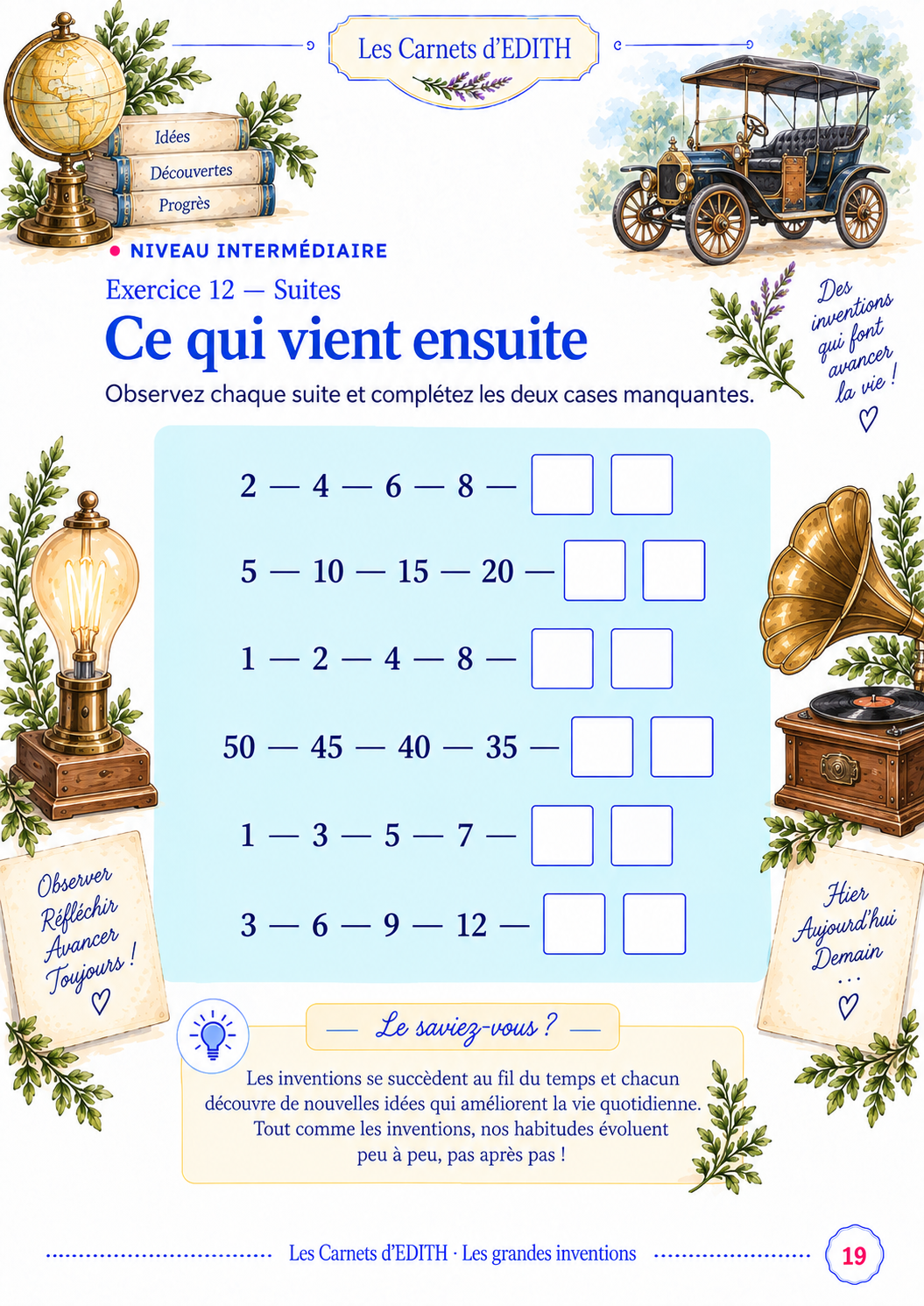 Exercice EDITH — Suite logique